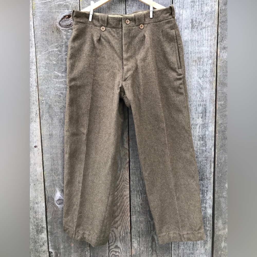 VTG 40s-50s French Armee Military Castelsarrasin Wool Sortie Trousers 33 Waist